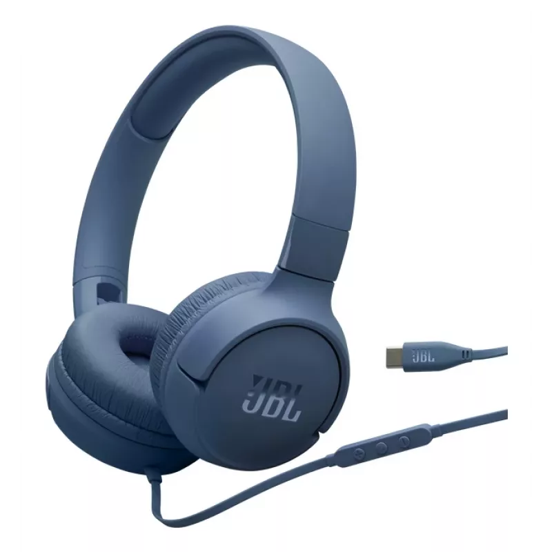 JBL Tune 520C USB-C ausinės laidinės galvos lankelis skambučiai/muzika USB Type-C mėlyna