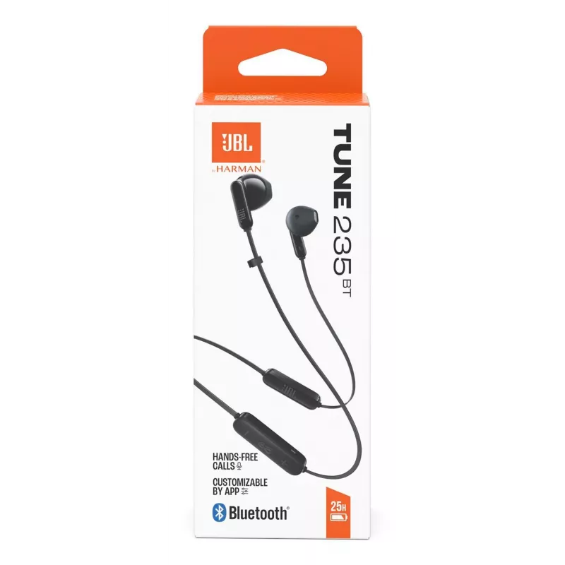 JBL Tune 235BT ausinės belaidės į ausis įdedamos skambučiams / muzikai Bluetooth juodos