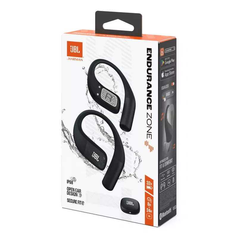 JBL Endurance Zone Ausinės Belaidės Užkabinamos, Atviros Ausies Sportinės Bluetooth Juoda, Pilka