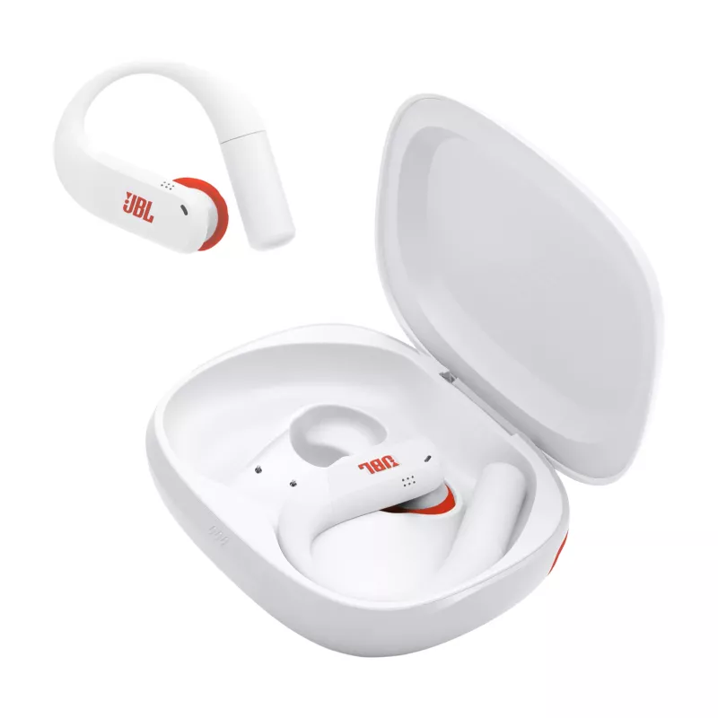JBL Endurance Peak 4 ausinės belaidės į ausis įdedamos sportinės USB Type-C Bluetooth baltos