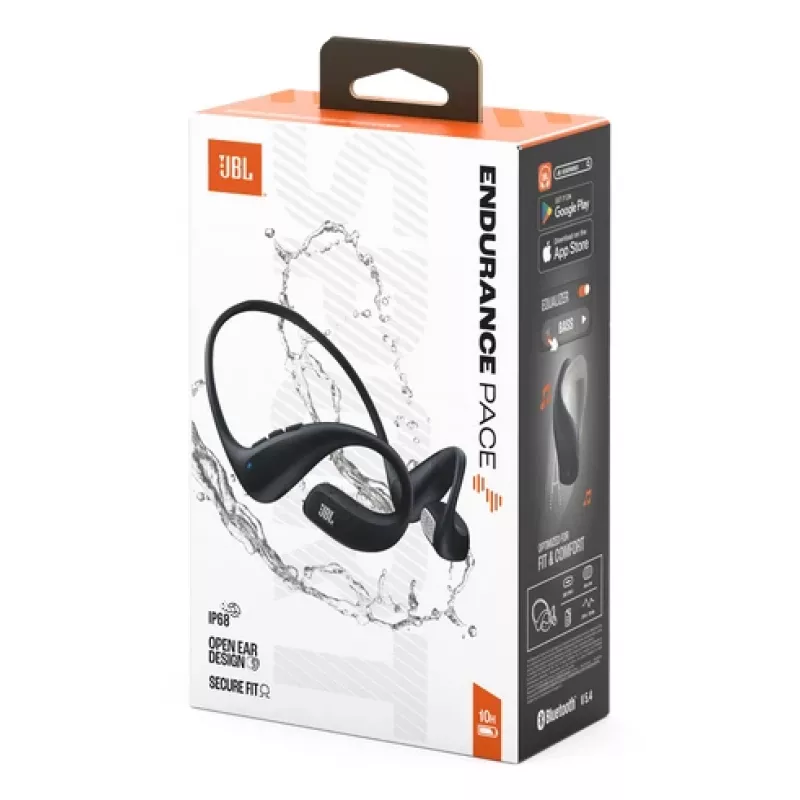JBL Endurance Pace ausinės belaidės atviro tipo sportinės Bluetooth juodos