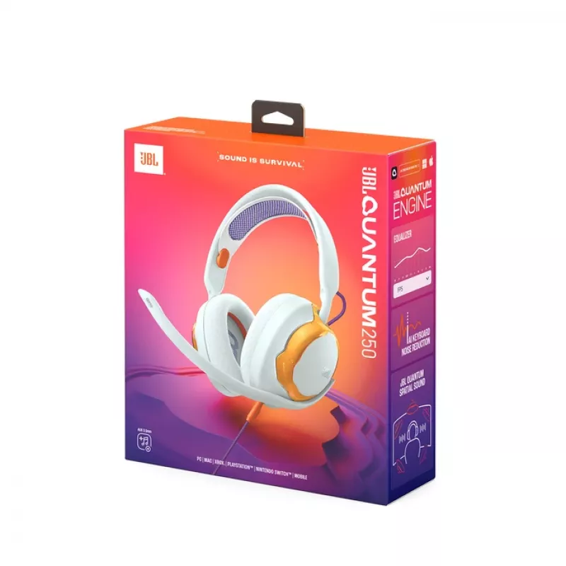 JBL Quantum 250 ausinės laidinės ant galvos žaidimams žalsvai mėlynos