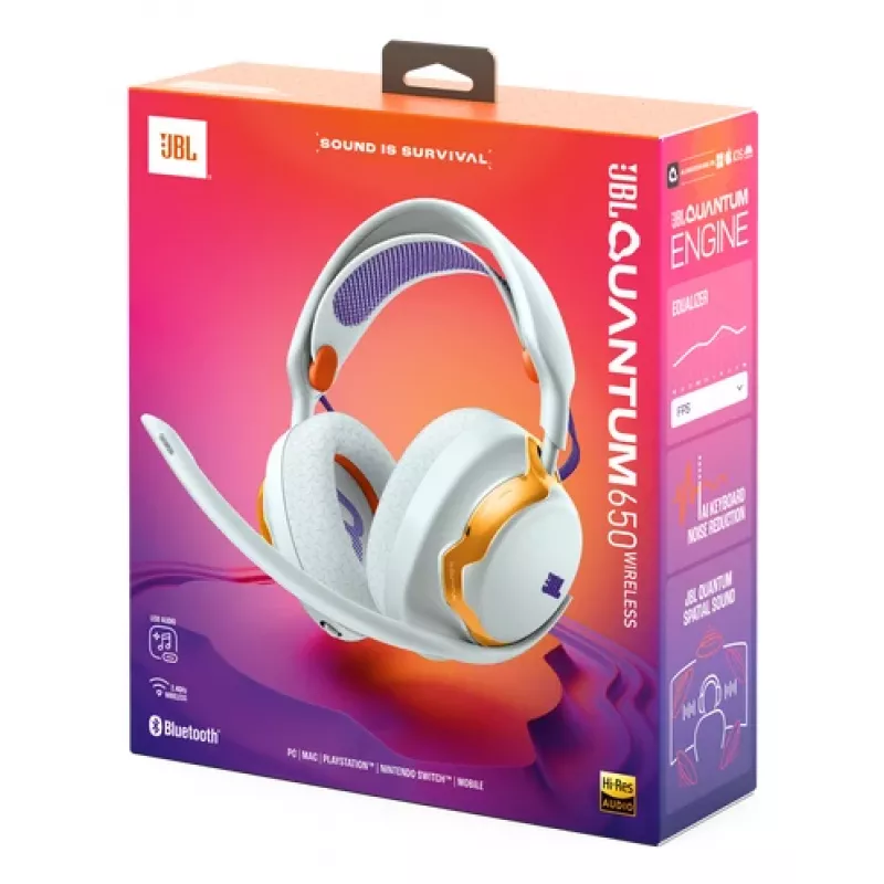 JBL Quantum 650 ausinės belaidės ant galvos žaidimams USB Type-C Bluetooth žalsvai mėlynos