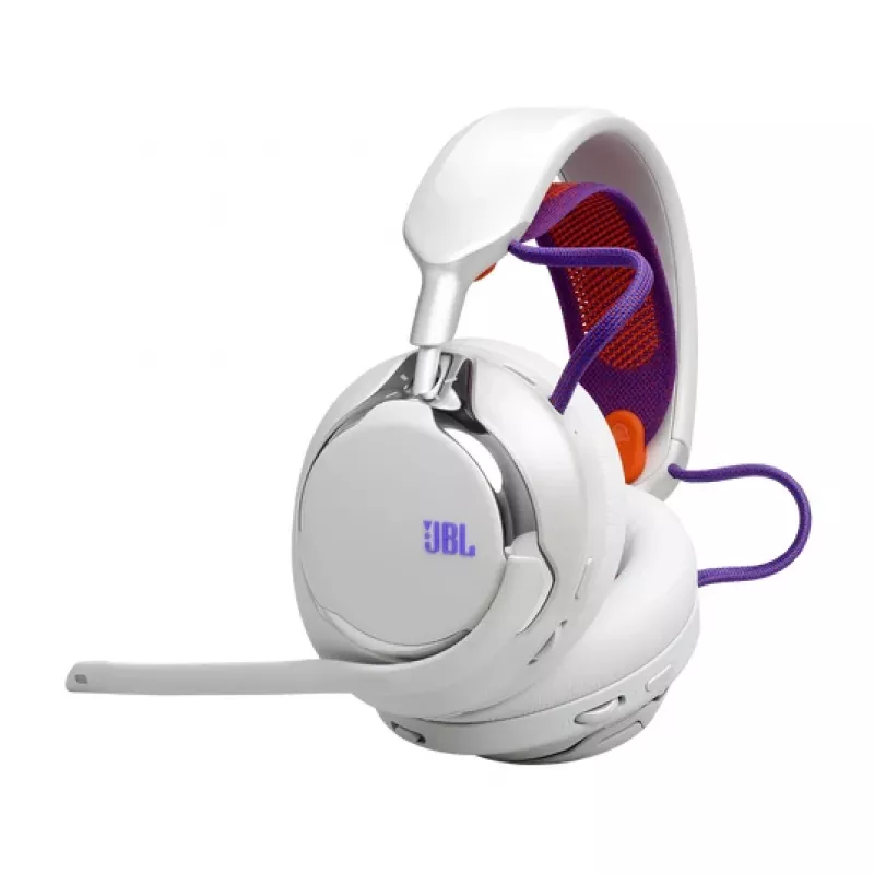 JBL Quantum 950 ausinės belaidės ant galvos žaidimams USB Type-C Bluetooth įkrovimo stovas oranžinė, sidabrinė, balta