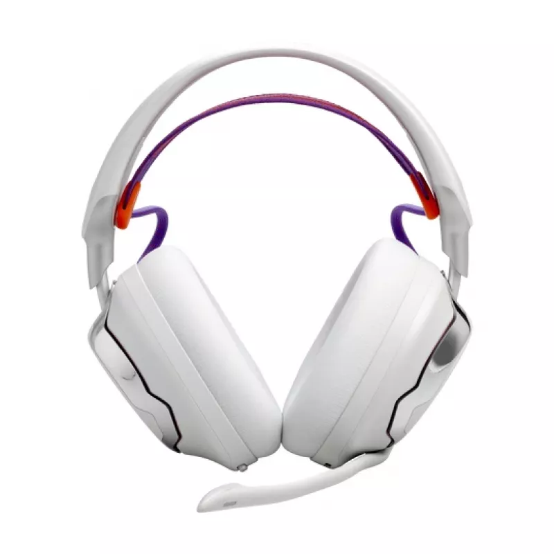JBL Quantum 950 ausinės belaidės ant galvos žaidimams USB Type-C Bluetooth įkrovimo stovas oranžinė, sidabrinė, balta