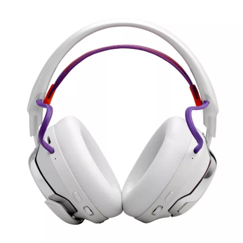 JBL Quantum 950 ausinės belaidės ant galvos žaidimams USB Type-C Bluetooth įkrovimo stovas oranžinė, sidabrinė, balta