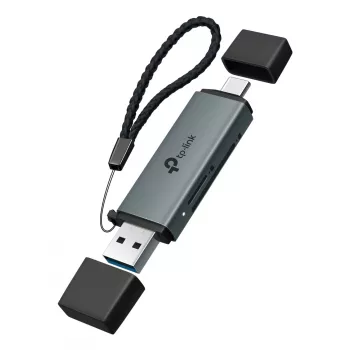 Kortelių skaitytuvas TP‑LINK UA430D USB 3.1 — MicroSD/SD palaikymas, 200 Mbit/s, juodas, 75×22,9×9,3 mm