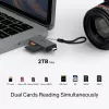 Kortelių skaitytuvas TP‑LINK UA430D USB 3.1 — MicroSD/SD palaikymas, 200 Mbit/s, juodas, 75×22,9×9,3 mm