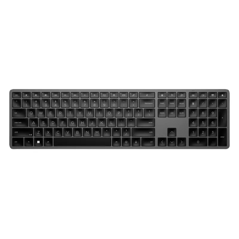 HP 975 Dviejų režimų belaidė klaviatūra, pilno dydžio, belaidė RF Bluetooth, juoda
