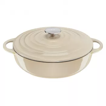 Tefal ketaus kepimo keptuvė LOV E25972, apvali 3,8 L, 28 cm, smėlio spalvos