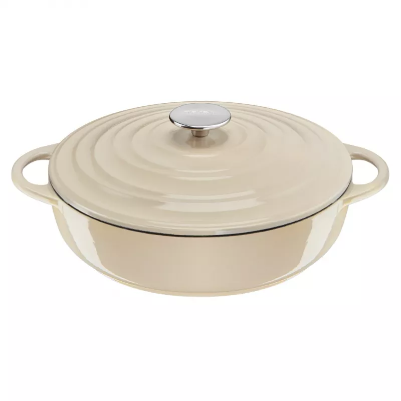 Tefal ketaus kepimo keptuvė LOV E25972, apvali 3,8 L, 28 cm, smėlio spalvos