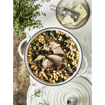 Tefal ketaus kepimo keptuvė LOV E25972, apvali 3,8 L, 28 cm, smėlio spalvos
