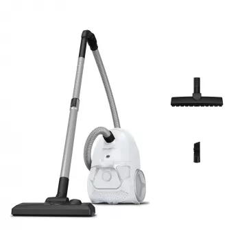 Druminis dulkių siurblys ROWENTA Compact Power RO3957EA — 900 W, sausam valymui, 3 L kombinuotas dulkių konteineris, higienos filtras, baltas