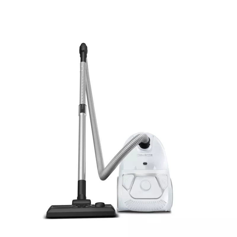 Druminis dulkių siurblys ROWENTA Compact Power RO3957EA — 900 W, sausam valymui, 3 L kombinuotas dulkių konteineris, higienos filtras, baltas