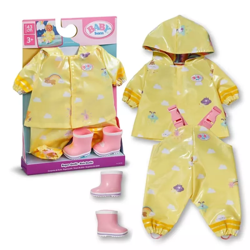 BABY born Regenoutfit 43cm, lėlės lietaus rinkinys, 3 m.