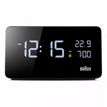 Braun BC20BEU sieninis / stalinis laikrodis Skaitmeninis laikrodis Stačiakampis Juoda
