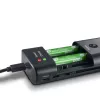Baterijų įkroviklis HAMA 00081390 skaitmeninių fotoaparatų baterijoms — USB, suderinamas su Li‑Ion ir NiMH, 5 V įvestis