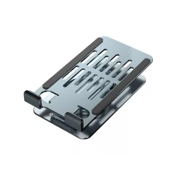 Sulankstomas pasukamas telefono stovas CONCEPTRONIC THANA08G, 360° sukama bazė, reguliuojamas aukštis, sidabrinis