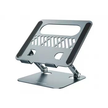 Nešiojamojo kompiuterio stovas CONCEPTRONIC THANA10G — sulankstomas aliuminis, reguliuojamo aukščio, pilkas, 240×220×50 mm