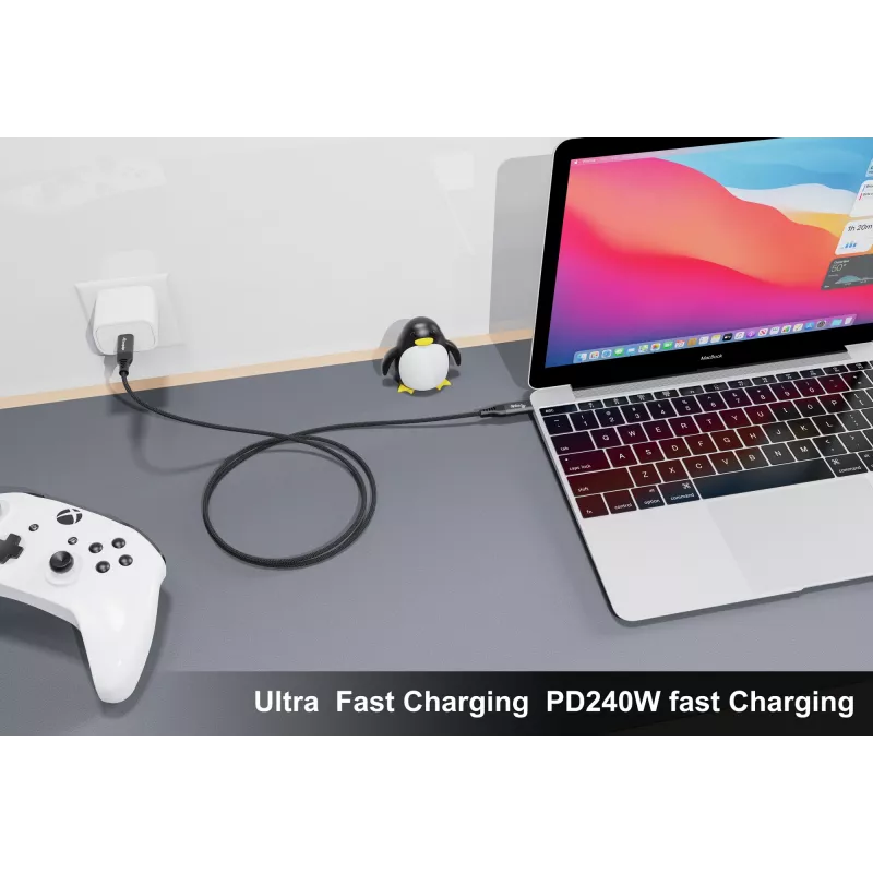 USB4 Gen 4x2 C–C laidas EQUIP 1,2 m, 80 Gbps, PD240 W, 8K@60 Hz, juodas