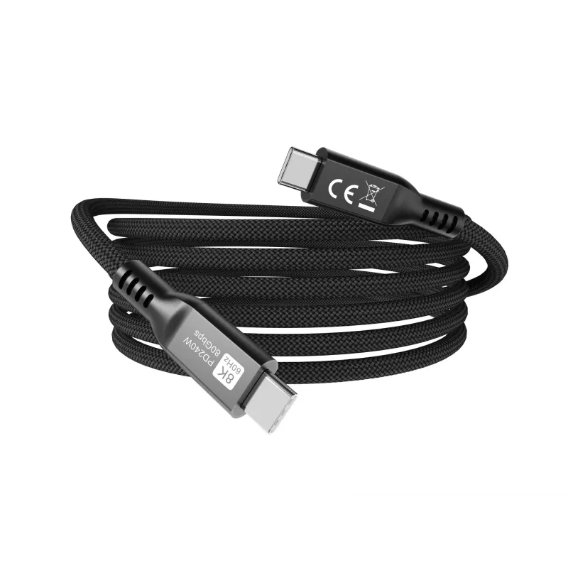 USB4 Gen4x2 C‑į‑C laidas EQUIP 2 m, 80 Gbps, PD 240W, 8K@60Hz, juodas