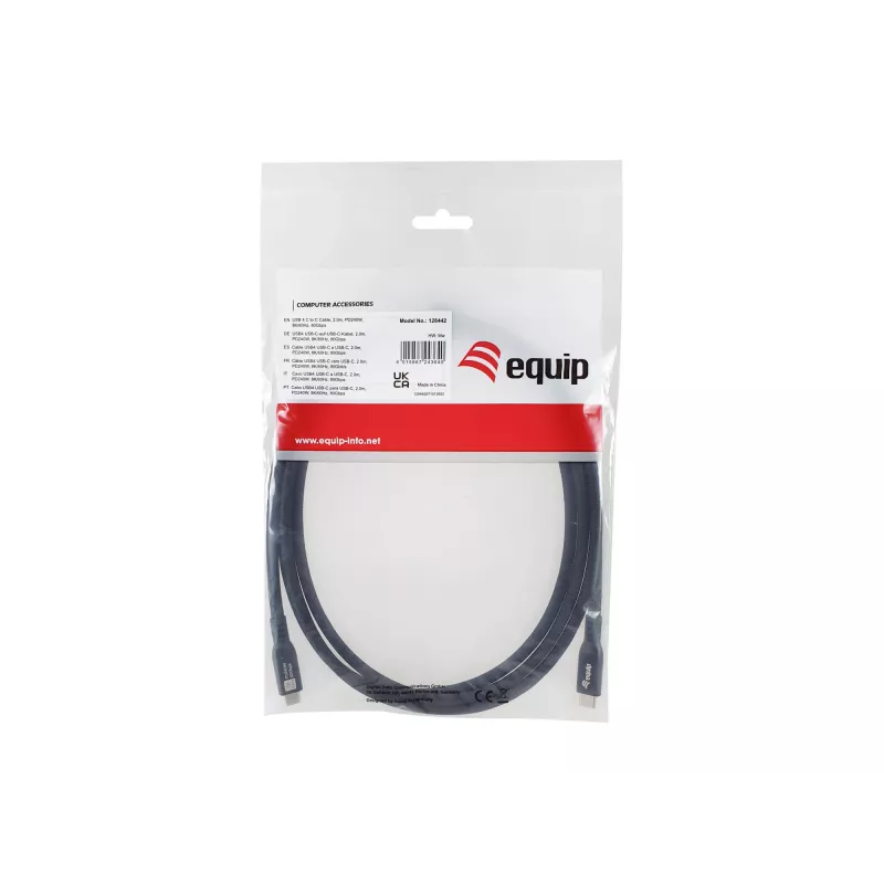 USB4 Gen4x2 C‑į‑C laidas EQUIP 2 m, 80 Gbps, PD 240W, 8K@60Hz, juodas