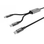 USB-C į 2x USB-C Y formos įkrovimo laidas EQUIP 1,5 m PD 140 W, USB 2.0, juodas