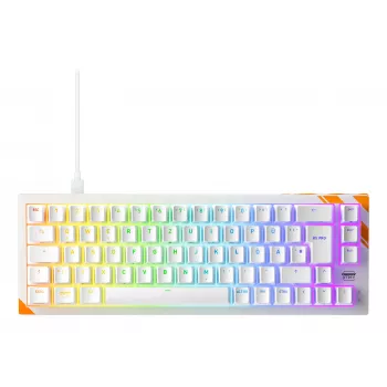 Mechaninė žaidimų klaviatūra Cherry K5 Pro TMR Compact — 65% laidinė USB, QWERTZ, RGB, oranžinė/balt