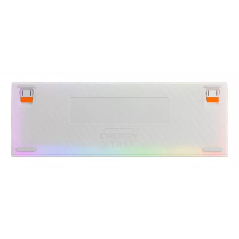 Mechaninė žaidimų klaviatūra Cherry K5 Pro TMR Compact — 65% laidinė USB, QWERTZ, RGB, oranžinė/balt