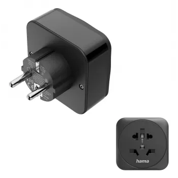 Hama 00223460 maitinimo kištuko adapteris, Type E/F hibridinis, universalus, juodas