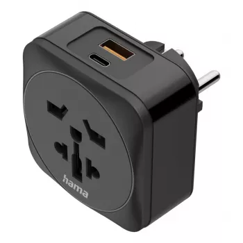 Hama 00223460 maitinimo kištuko adapteris, Type E/F hibridinis, universalus, juodas