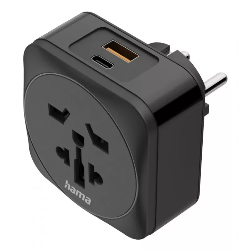 Hama 00223460 maitinimo kištuko adapteris, Type E/F hibridinis, universalus, juodas