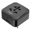 Hama 00223460 maitinimo kištuko adapteris, Type E/F hibridinis, universalus, juodas