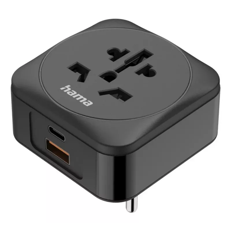 Hama 00223460 maitinimo kištuko adapteris, Type E/F hibridinis, universalus, juodas