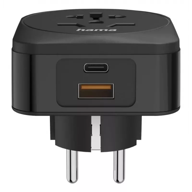 Hama 00223460 maitinimo kištuko adapteris, Type E/F hibridinis, universalus, juodas
