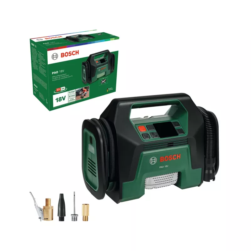 Bosch PAO 18V (tik įrankis, dėžutė), Universali, 10 bar, 30 l/min., Žalia, Plastikas, Baterija