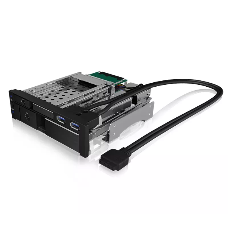 ICY BOX IB-174SSK-U 13,3 cm (5,25 col.) saugojimo diskų dėklas, juodas