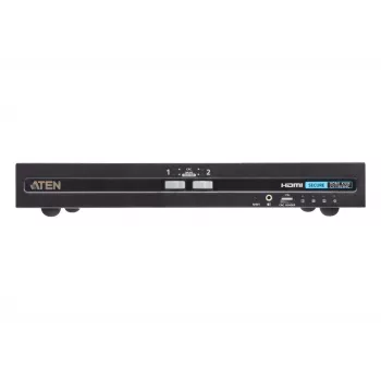 KVM komutatorius ATEN 2 prievadų USB HDMI Secure su CAC, 4K UHD 3840x2160@60Hz, USB klaviatūra/pelė, metalinis korpusas