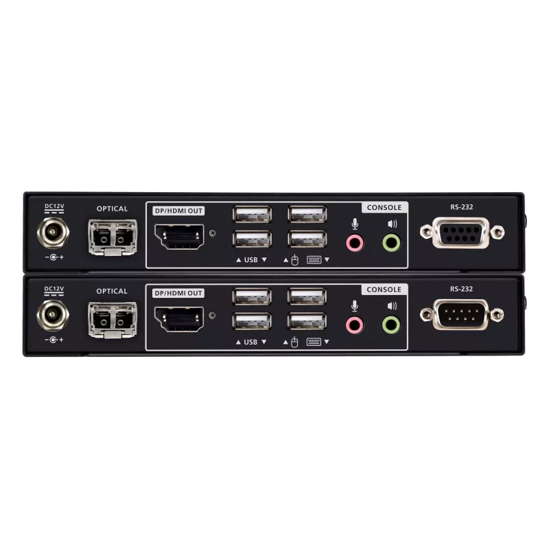 KVM plėtiklis ATEN True 4K DP/HDMI Optical KVM 300m – siųstuvas ir imtuvas, DisplayPort/HDMI, USB, 300 m