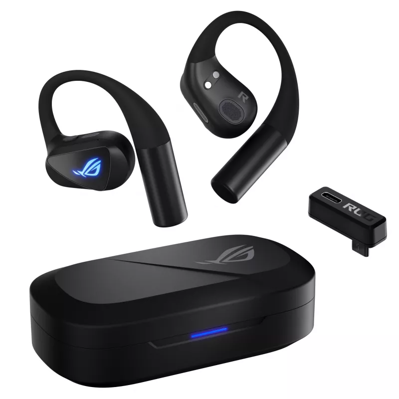 Ausinės ASUS ROG Cetra Open Wireless TWS Bluetooth užkabinamos už ausies, juodos, 20–20000 Hz, 116 g