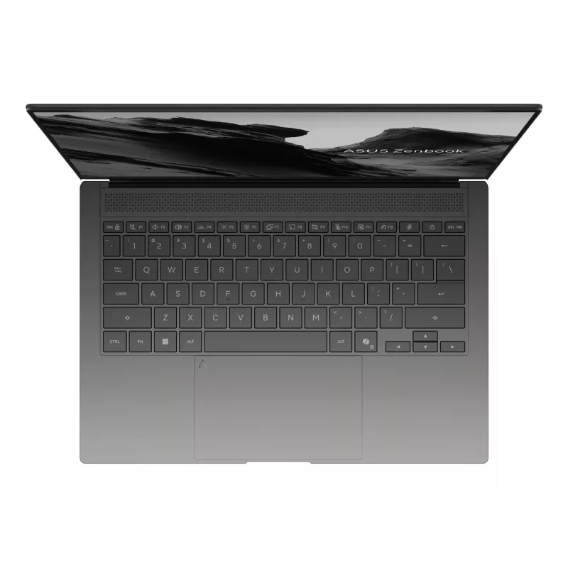 Laptop ASUS Zenbook S14 UX5406AA-SU052W — Intel Core Ultra 9 386H, 14 col. 3K jutiklinis ekranas, 32 GB LPDDR5x, 1 TB SSD, Windows 11 Home, pilkas