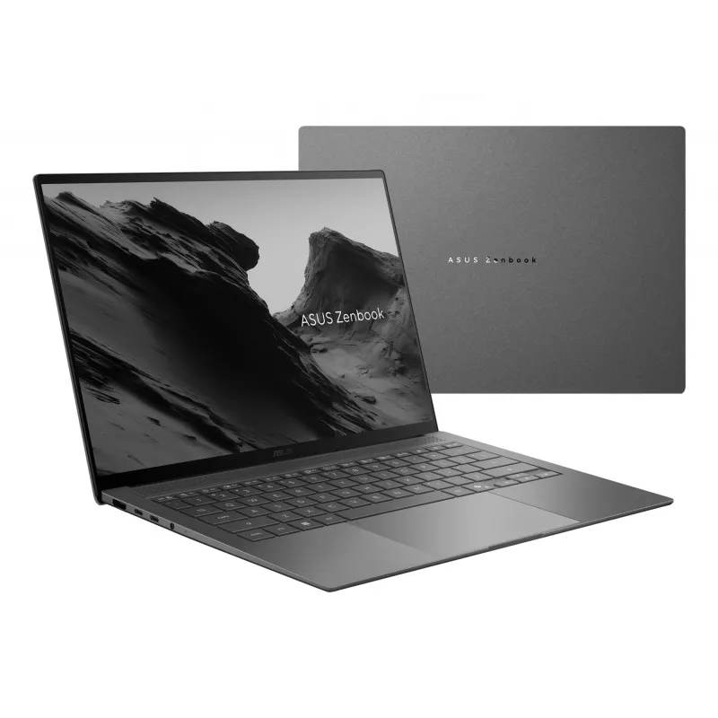Laptop ASUS Zenbook S14 UX5406AA-SU052W — Intel Core Ultra 9 386H, 14 col. 3K jutiklinis ekranas, 32 GB LPDDR5x, 1 TB SSD, Windows 11 Home, pilkas
