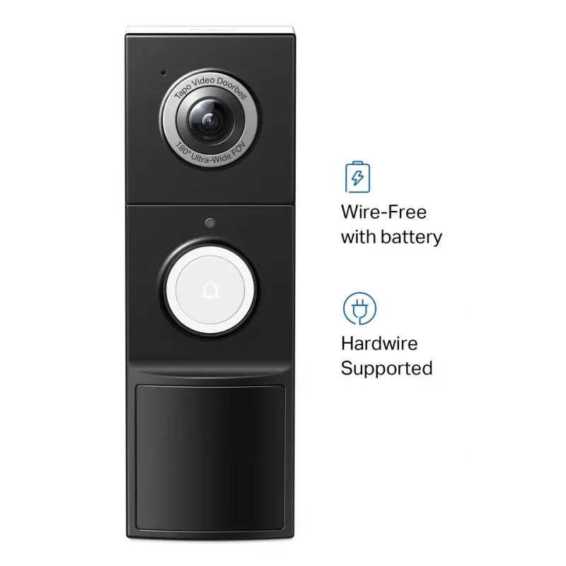 TP-Link Tapo Video Doorbell Camera 1 × D235, 1 × D100C, Juoda, White, IP66, 130°, IR, Wall, CE, RoHS, RCM,R-NZ,FCC, EAC, Triman, UKCA