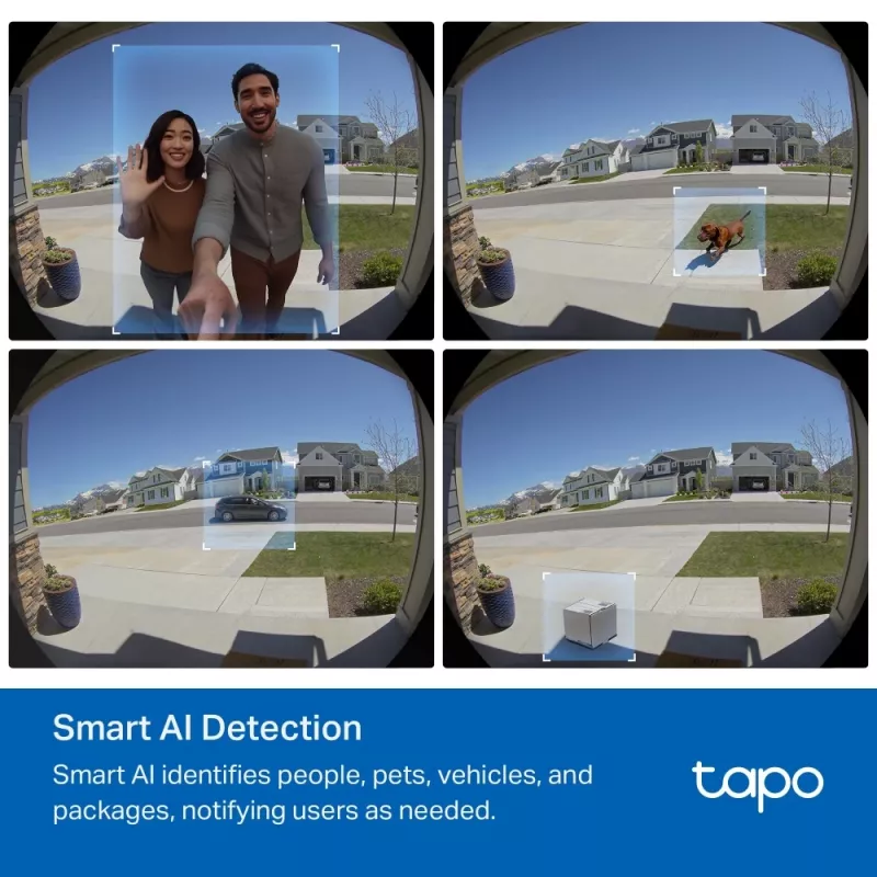 TP-Link Tapo Video Doorbell Camera 1 × D235, 1 × D100C, Juoda, White, IP66, 130°, IR, Wall, CE, RoHS, RCM,R-NZ,FCC, EAC, Triman, UKCA