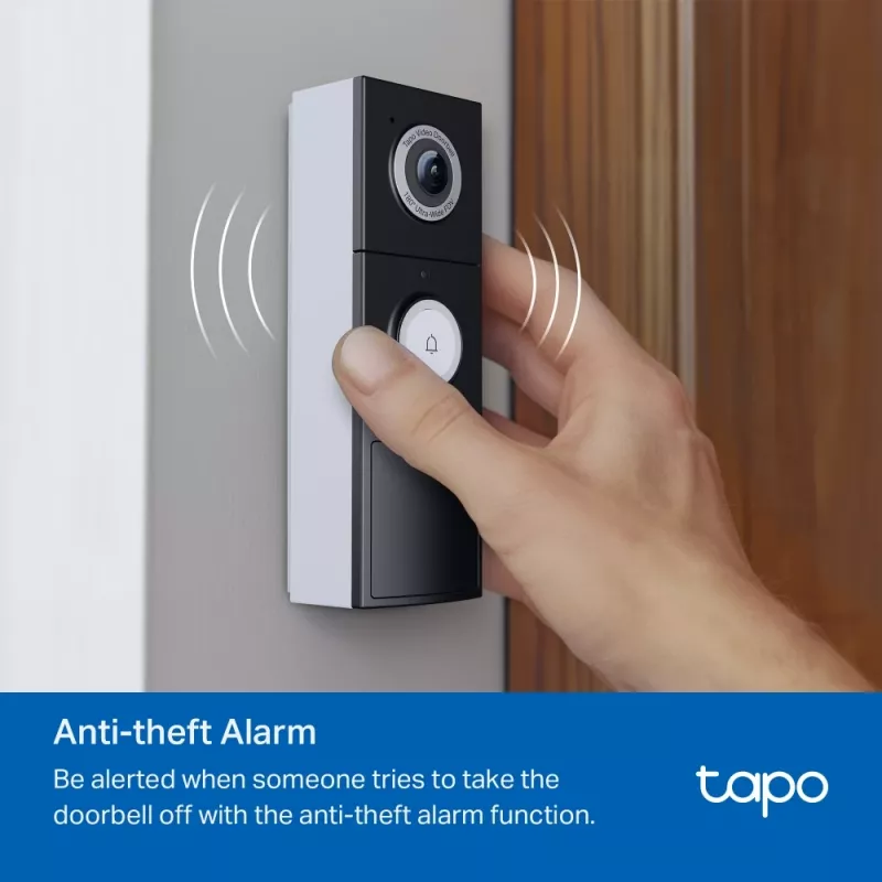 TP-Link Tapo Video Doorbell Camera 1 × D235, 1 × D100C, Juoda, White, IP66, 130°, IR, Wall, CE, RoHS, RCM,R-NZ,FCC, EAC, Triman, UKCA