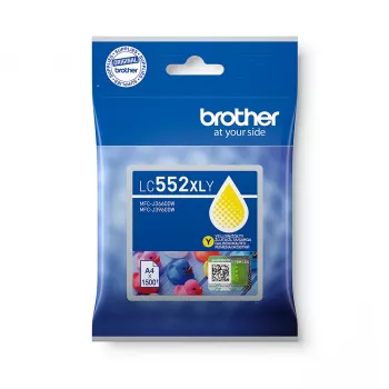 Originali Brother LC552XLY rašalo kasetė, geltona, pigmentinė, vienos pakuotės, 1500 puslapių