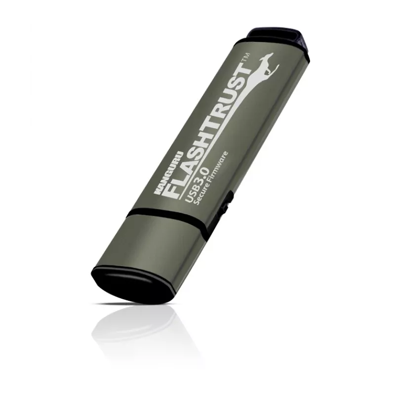 Kanguru FlashTrust™ USB 3.0 16 GB | Apsaugotas USB atmintukas | Apsaugota programinė įranga | Fizinis rašymo apsaugos jungiklis | Apsaugo nuo BadUSB | Atitinka NIST diegimo reikalavimus
