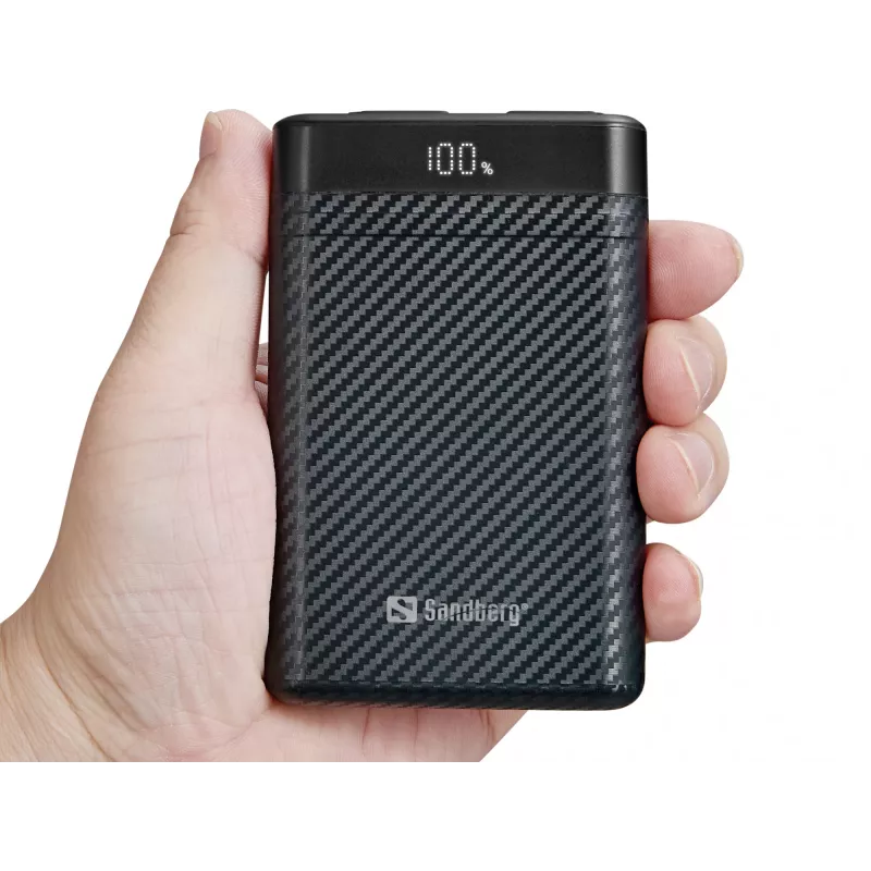 Sandberg Survivor Nano Powerbank 10000, 10000 mAh, ličio jonų (Li-Ion), 3,7 V, 20 W, juoda