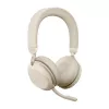 Jabra Evolve2 75 - USB-A MS Teams - smėlio spalvos, belaidės, biurui/skambučių centrui, 20 - 20000 Hz, 197 g, ausinės, smėlio spalvos