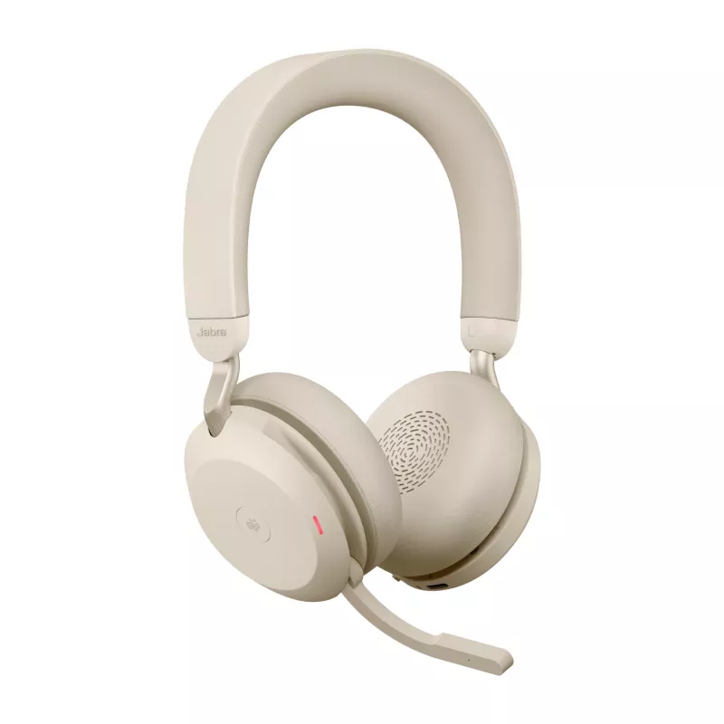 Jabra Evolve2 75 - USB-A MS Teams - smėlio spalvos, belaidės, biurui/skambučių centrui, 20 - 20000 Hz, 197 g, ausinės, smėlio spalvos